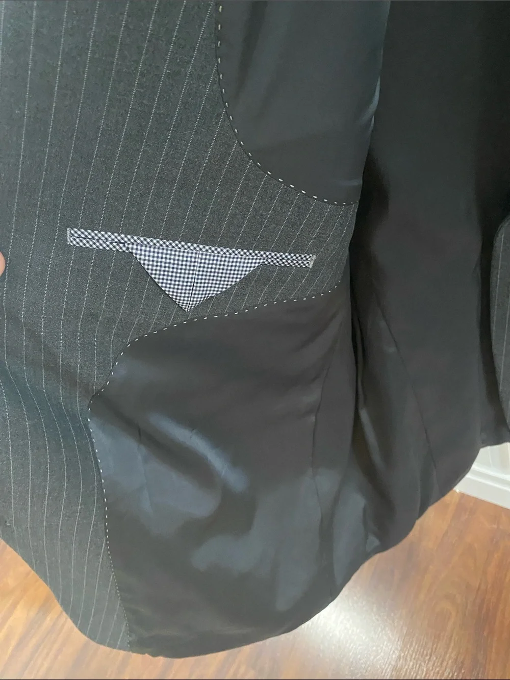 🆕 Chaps Performance Series Charcoal Grey Pinstripe Suit Jacket Stretch 50R